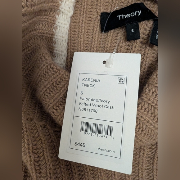Theory Wool/Cashmere Turtleneck Rib-Knit Sweater size S - Picture 7 of 9